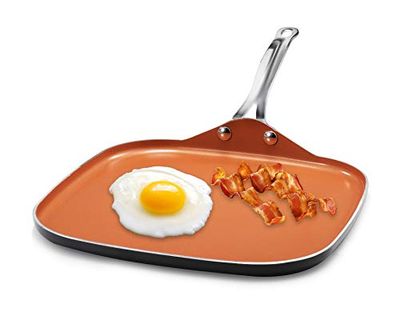 Gotham Steel Nonstick Griddle Pan – 10.5” Griddle Perfect for making Eggs, Pancakes, Bacon and More – Coated with Ceramic and Titanium, Dishwasher Safe with Stay Cool Stainless Steel Handles
