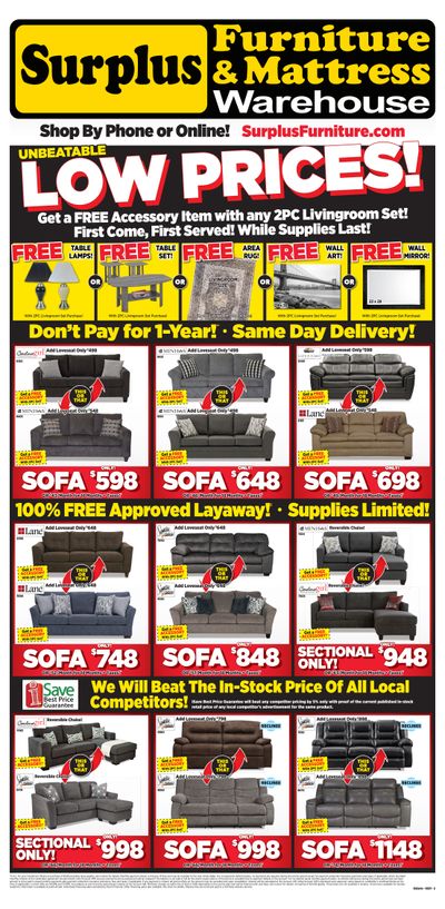 Surplus Furniture & Mattress Warehouse (Peterborough) Flyer May 10 to 30