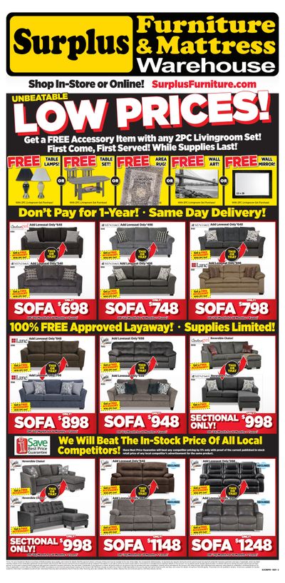 Surplus Furniture & Mattress Warehouse (Corner Brook) Flyer May 10 to 30