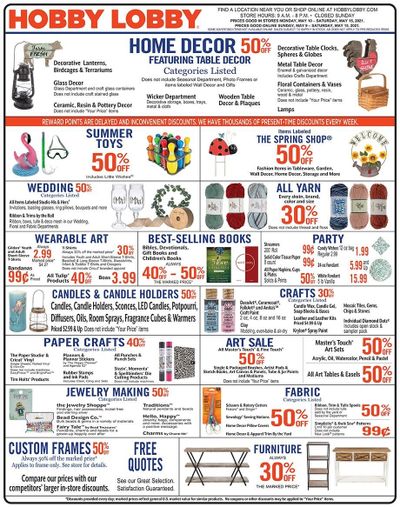 Hobby Lobby Weekly Ad Flyer May 9 to May 15