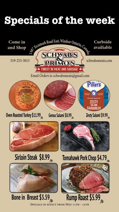 Schwab's & Primo's Flyer May 11 to 15