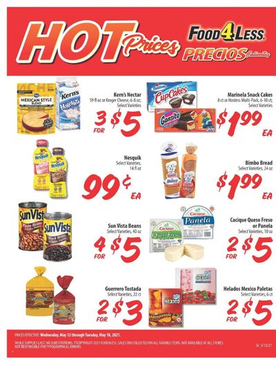 Food 4 Less (CA) Weekly Ad Flyer May 12 to May 18