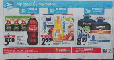 Metro Ontario: Oasis Health Break Juice $1.99 Or Less After Coupon +20 Bonus Air Miles When You Buy Three