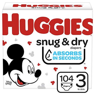 Diapers Size 3 - Huggies Snug & Dry Disposable Baby Diapers, 104ct, Giga Pack