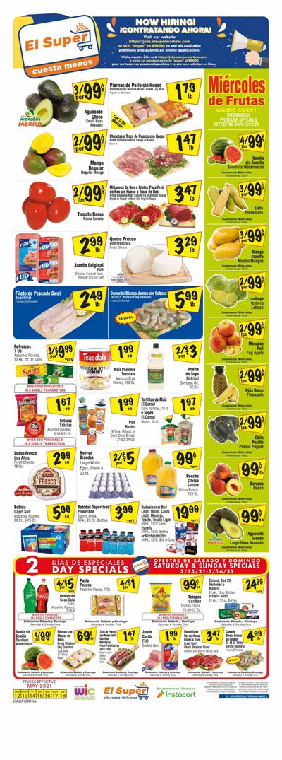 El Super (CA, NM, NV, TX) Weekly Ad Flyer May 12 to May 18