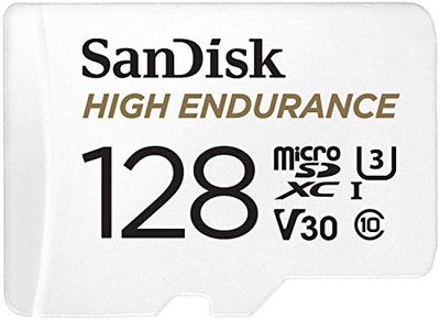 SanDisk 128GB High Endurance Video microSDXC Card with Adapter for Dash cam- C10, U3,V30,4K UHD,Micro SD Card-SDSQQNR-128G-GN6IA