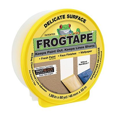 FrogTape 280222 Delicate Surface Painting Tape, Yellow, 1.88-Inch x 60-Yard Roll