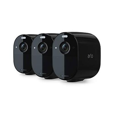 Arlo Essential Spotlight Camera | 3 Pack | Wire-Free, 1080p Video | Color Night Vision, 2-Way Audio, 6-Month Battery Life | Direct to WiFi, No Hub Needed | Compatible with Alexa | Black | VMC2330B