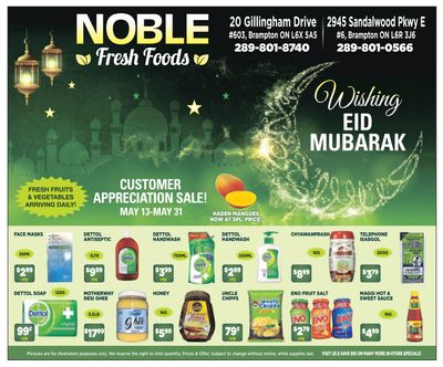 Noble Fresh Foods Flyer May 13 to 31