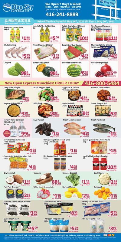Blue Sky Supermarket (North York) Flyer May 14 to 20