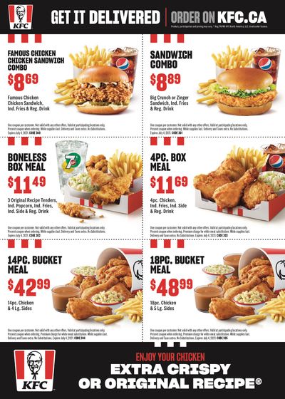 KFC Canada Coupons (Alberta-Red-Deer), until July 4, 2021