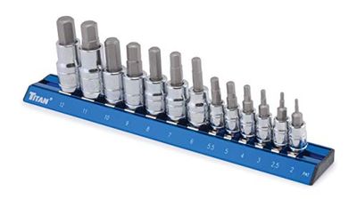 Titan 16124 Metric Hex Bit Socket Set-13 Piece