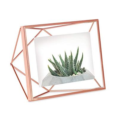 Umbra Prisma 4x6 Picture Frame for Desktop or Wall, Holds One 4”x6” Photo, Copper