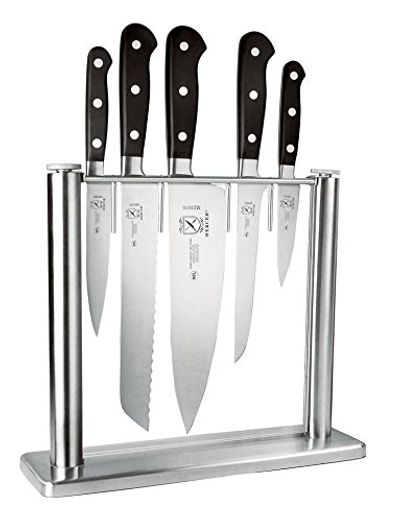 Mercer Culinary 6-Piece Forged Knife Block Set, Glass