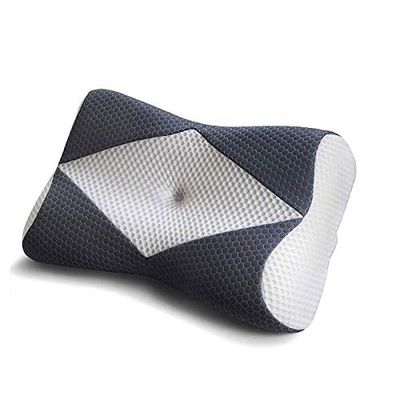 Mkicesky Contour Pillow for Neck and Shoulder Pain, Memory Foam Cervical Pillow, Orthopedic Neck Support Pillow Ergonomic Bed Pillow for Side/Back/Stomach Sleeper - Silver Gray