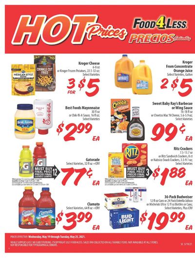 Food 4 Less (CA) Weekly Ad Flyer May 19 to May 25