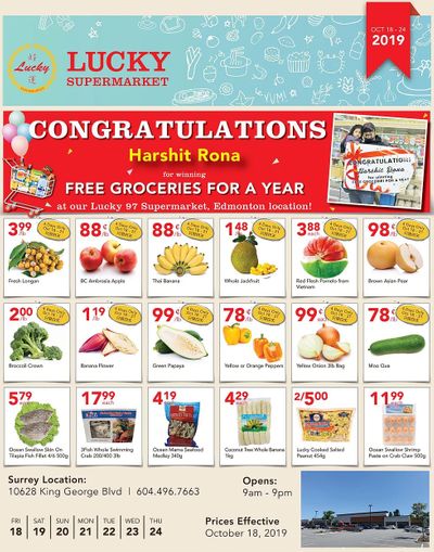 Lucky Supermarket (Surrey) Flyer October 18 to 24