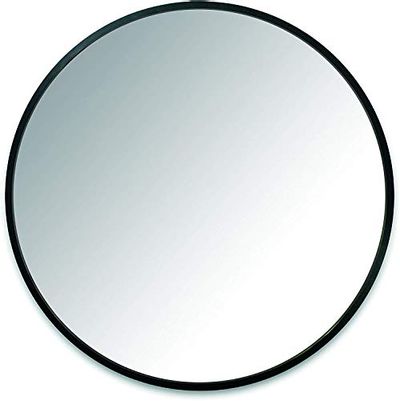 Umbra Hub 24” Round Wall Mirror with Rubber Frame, Modern Room Decor for Entryways, Washrooms, Living Rooms and More, Black