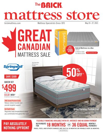 The Brick Mattress Store Flyer May 19 to 27