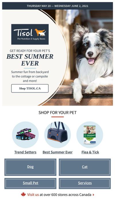 Tisol Pet Nutrition & Supply Stores Flyer May 20 to June 2