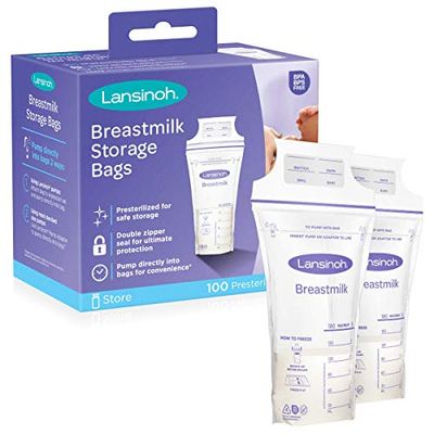 Lansinoh Breastmilk Storage Bags, Multicolor, 100 Count