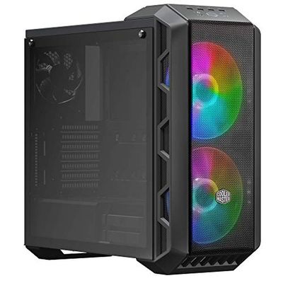 Cooler Master MasterCase H500 ATX Mid-Tower Tempered Glass Side Panel, Transparent Front Option, Carrying Handle & 2X 200mm RGB Fans