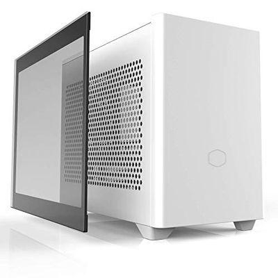 Cooler Master NR200P White SFF Small Form Factor Mini-ITX Case with Tempered Glass or Vented Panel Option, PCI Riser Cable, Triple-Slot GPU, Tool-Free and 360 Degree Accessibility, with PCI Riser