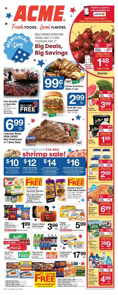 ACME (DE, NJ, NY, PA) Weekly Ad Flyer May 21 to May 27