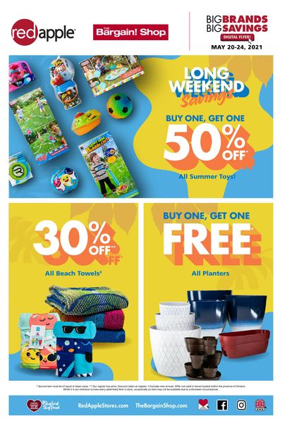 The Bargain Shop & Red Apple Stores Flyer May 20 to 24