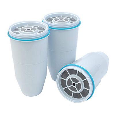 ZeroWater Replacement Filters 3-Pack BPA-Free Replacement Water Filters for ZeroWater Pitchers and Dispensers NSF Certified to Reduce Lead and Other Heavy Metals, White, ZR-003
