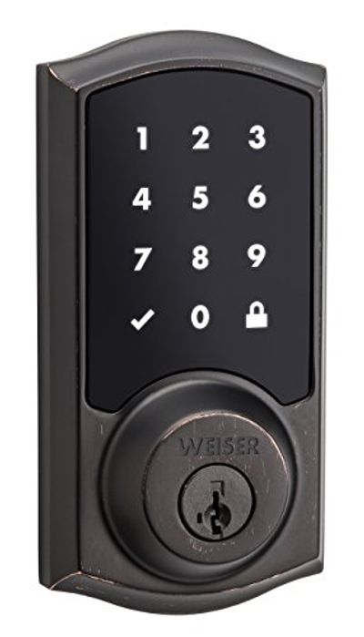 Weiser SmartCode 10 Touchscreen Door Lock, Exterior Electronic Deadbolt Featuring SmartKey, Venetian Bronze (9GED21000-003)