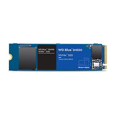 WD Blue SN550 1TB NVMe Internal SSD - Gen3 x4 PCIe 8Gb/s, M.2 2280, 3D NAND, Up to 2,400 MB/s - WDS100T2B0C