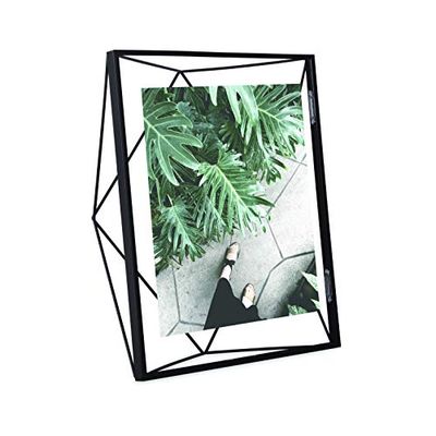Umbra Prisma 8x10 Picture Frame for Desktop or Wall, Holds One 8”x10” Photo, Black