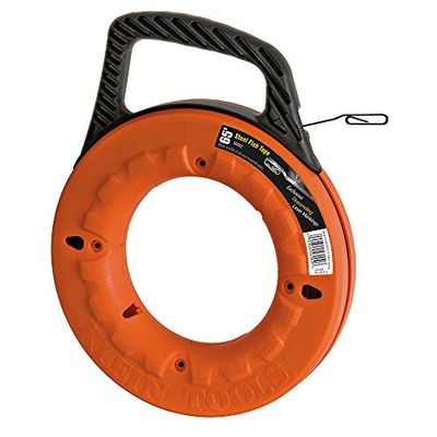 Klein Tools 56002 DepthFinder High Strength 1/8-Inch Wide Steel Fish Tape, 65-Foot