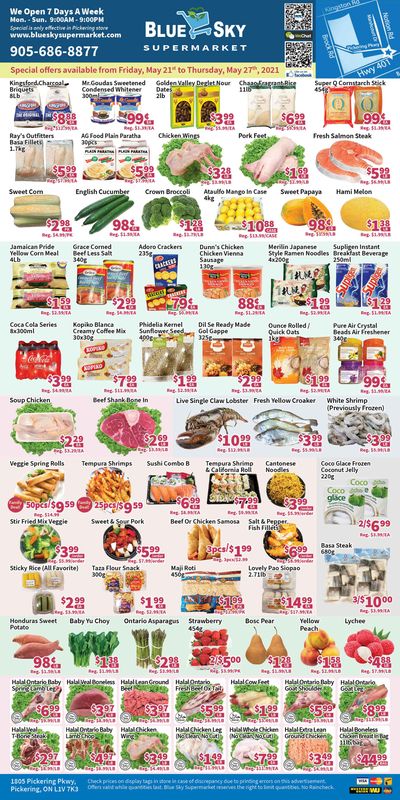 Blue Sky Supermarket (Pickering) Flyer May 21 to 27