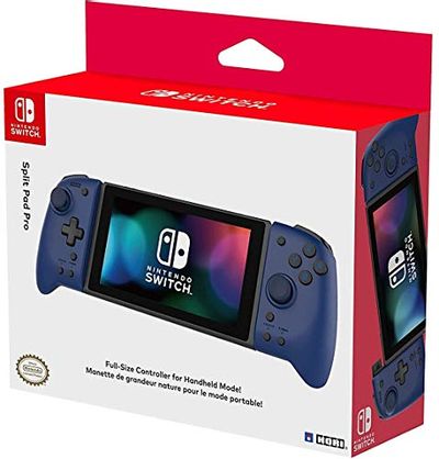 HORI Nintendo Switch Split Pad Pro (Blue) Ergonomic Controller for Handheld Mode by HORI, Officially Licensed By Nintendo - Nintendo Switch Accessories - Midnight Blue Edition