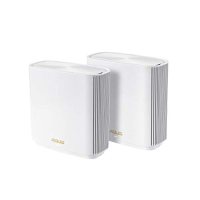 Asus ZenWiFi AX Whole-Home Tri-Band Mesh WiFi 6 System (XT8) - 2 Pack, Coverage up to 5,500 sq.ft or 6+Rooms, 6.6Gbps, WiFi, 3 SSIDs, Life-time Free Network Security and Parental Controls, 2.5G Port