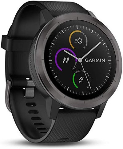 Garmin Vivoactive 3 Smartwatch, Black & Gunmetal, 010-01769-10