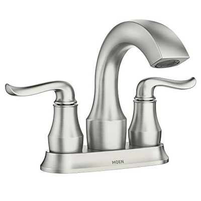 Moen 84300SRN Hamden Two-Handle 4-inch Centerset Bathroom Faucet, Spot Resist Brushed Nickel