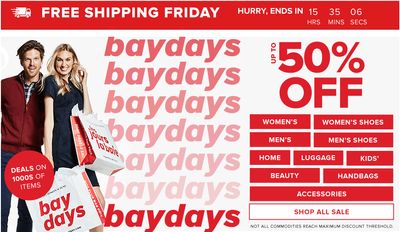 Hudson’s Bay Canada Bay Days Deals: FREE Shipping Today Only + Save 60% off Pillows & Duvets + up to 50% off Sitewide