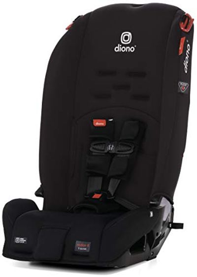 Diono Radian 3R, 3-in-1 Convertible Rear and Forward Facing Convertible Car Seat, High-Back Booster, 10 Years 1 Car Seat, Slim Design - Fits 3 Across, Jet Black