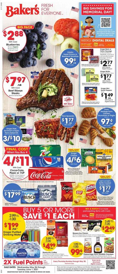 Baker's (NE) Weekly Ad Flyer May 26 to June 1