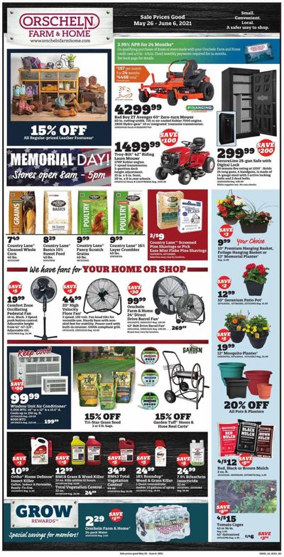 Orscheln Farm and Home (IA, IN, KS, MO, NE, OK) Weekly Ad Flyer May 26 to June 6