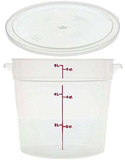 Cambro RFS6PP190 6 Qt Round Container Wirh RFSC6PP190 Translucent Lid