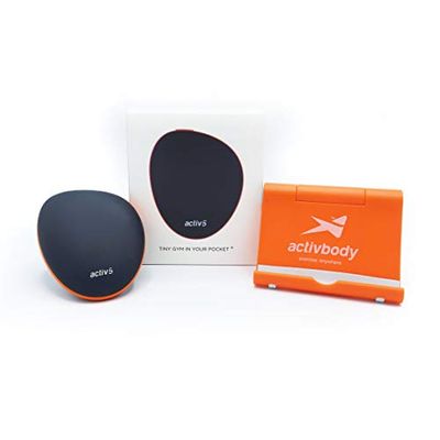 Activbody Activ5 Handheld Isometric Strength Training Device – for Arms, Legs, Upper and Lower Body Muscles – Portable and Lightweight - with Customized Workout Trainer App, Black & Orange