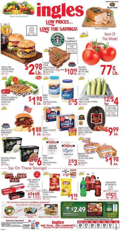 Ingles (GA, NC, SC, TN) Weekly Ad Flyer May 26 to June 1 Ingles (GA, NC, SC, TN) Weekly Ad Flyer May 26 to June 1