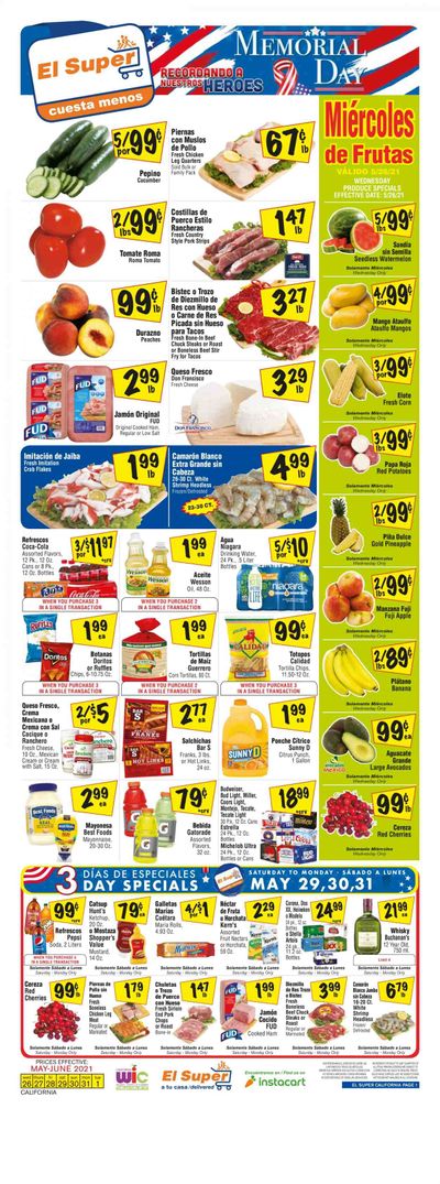 El Super (CA, NM, NV, TX) Weekly Ad Flyer May 26 to June 1