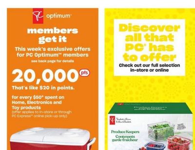 Loblaws Ontario: Get 20,000 PC Optimum Points For Every $50 Spent On Home, Electronics, or Toys