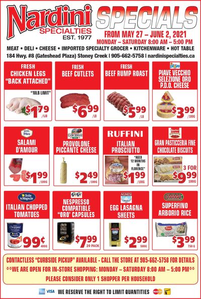 Nardini Specialties Flyer May 27 to June 2