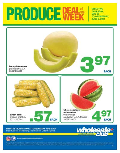 Wholesale Club (Atlantic) Produce Deal of the Week Flyer May 27 to June 2